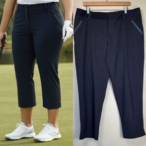 NWT‎ Adidas Cropped Golf Pants, Dark Gray, Size 16, Zip Pockets